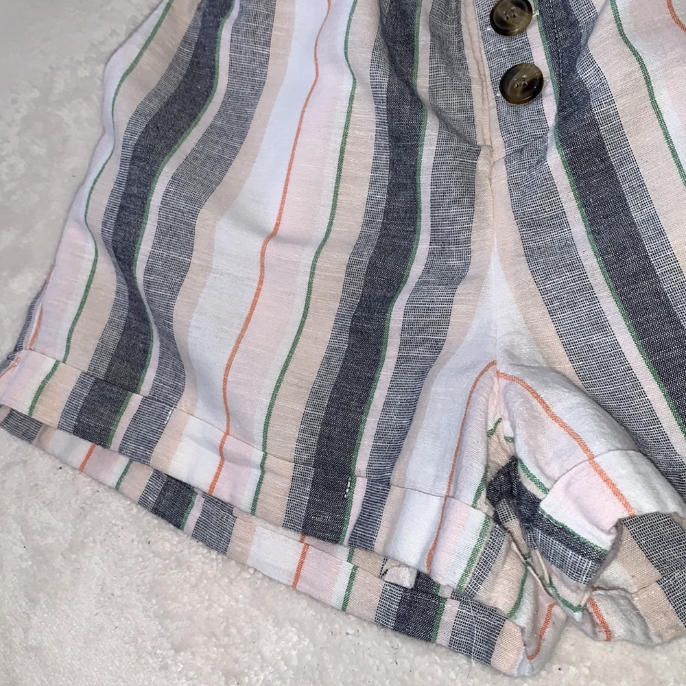 American Eagle XS Striped Elastic Waist Shorts EUC Pink Blue White Green - Picture 3 of 11